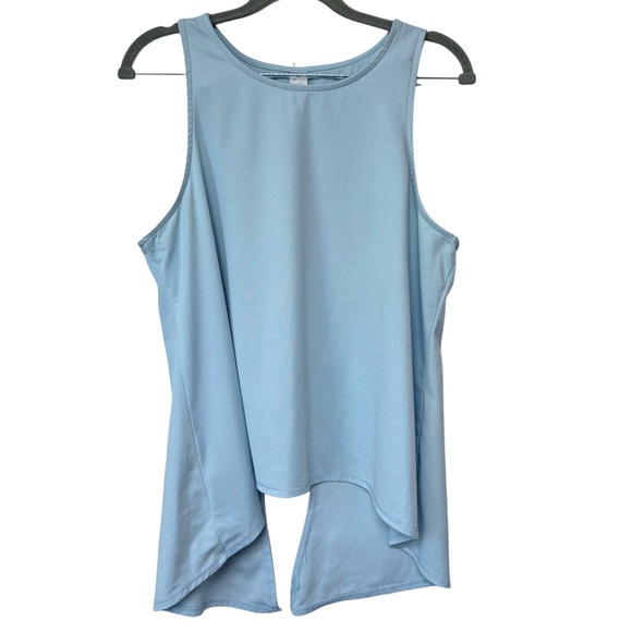 {Yogalicious} High Crew Neck Cross Over Open Flyaway Back Shirt Tank Top - Picture 1 of 4